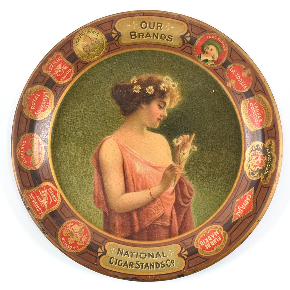 National Cigar Stands 1900s Tip Tray: Business Name: National Cigar Stands Company, New York, New York Manufacturer/Plant: Unknown