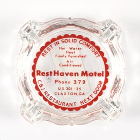 Rest Haven Motel 1950s ACL Glass Ash Tray