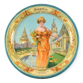 Ruhstallers Gilt Edge Lager 1915 Worlds Fair Tip Tray