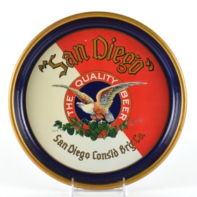 San Diego Consolidated Brewing Co Pre-Prohibition Serving Tray