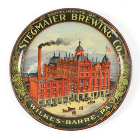 Stegmaier Brewing Factory Scene Pre-Prohibition Tip Tray
