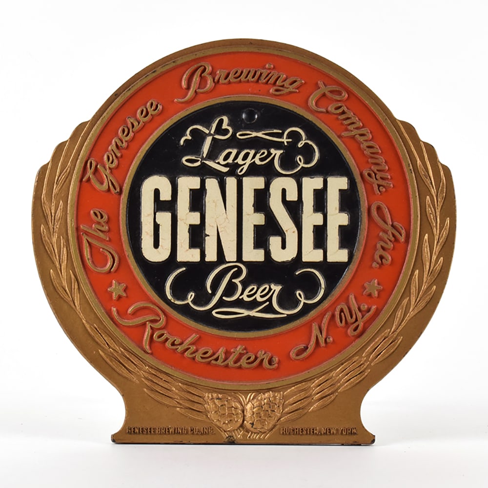 Genesee Beer 1940s Pressed Composition Material Sign (1 of 2)