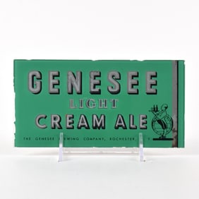 Genesee Light Cream Ale 1930s Reverse-Painted Glass Sign