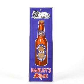 Hanleys Peerless Ale ROG Door Push Sign RARE OUTSTANDING BULLDOG