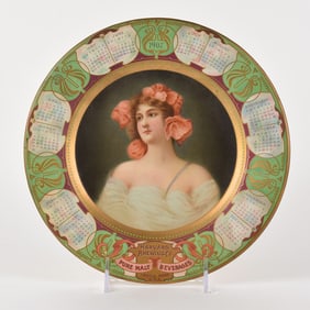 Harvard Pure Malt Beverages 1907 Vienna Art Plate Calendar