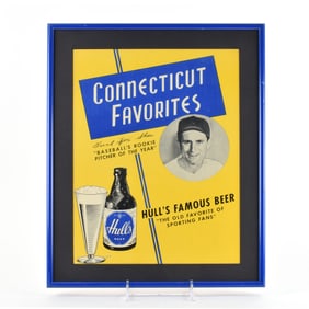 Hulls Connecticut Favorites Frank Spec Shea Baseball Rookie Pitcher Of The Year Sign OUTSTANDING