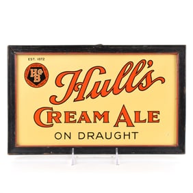Hulls Cream Ale ON DRAUGHT Tin Sign SCARCE
