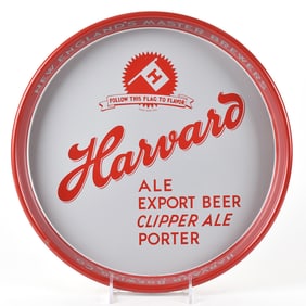 Harvard Steel Serving Tray Enamel Silver Background MINTY