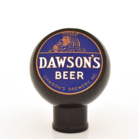 Dawsons BEER Gold Porcelain Ball Tap Knob RARE MINTY