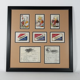 Miller Framed 1930s Labels Pre-Prohibition Tradecards Letterhead  SHARP