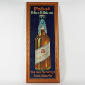 Pabst Blue Ribbon Brew Prohibition Era Framed Embossed Tin Sign SHARP