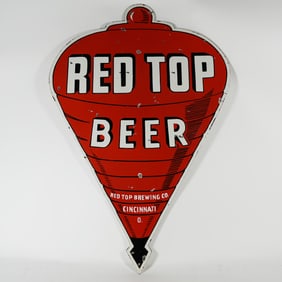 Red Top Beer Double-Sided Diecut Metal Sign -LIKELY REPRODUCTION-