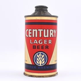 Century Lager Beer Flat Bottom Cone Top ACTUAL 157-1 SPECTACULAR FBIR