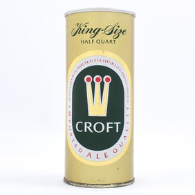 Croft 16 OZ Pint King Size ZIP Top 148-22 EXCELLENT SCARCE