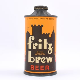 Fritz Brew Beer Flat Bottom Cone Top 164-5 RARE FBIR