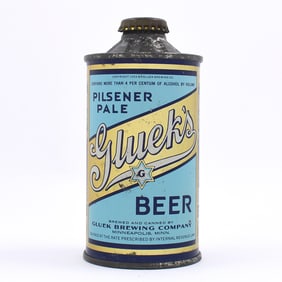 Glueks Beer Flat Bottom Cone Top MORE THAN 4 PERCENT 165-4 FBIR