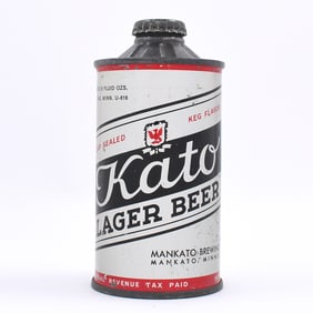 Kato Lager Beer Flat Bottom Cone Top DNCMT 4 PERCENT 171-1 FBIR