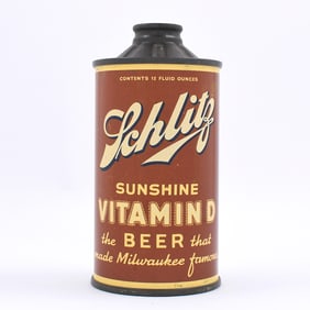 Schlitz Sunshine Vitamin D Beer Flat Bottom Cone Top 183- FBIR