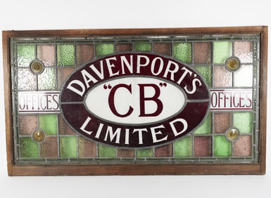 Davenport's "CB" Limited - Offices Stained Glass Window UNIQUE