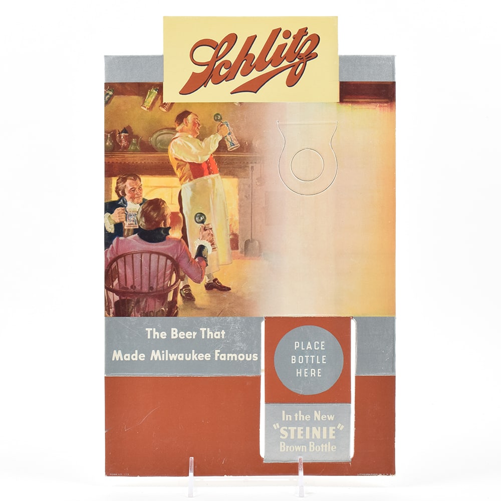 Schlitz Beer 1930s POS Cardboard Bottle Display UNUSED (1 of 2)