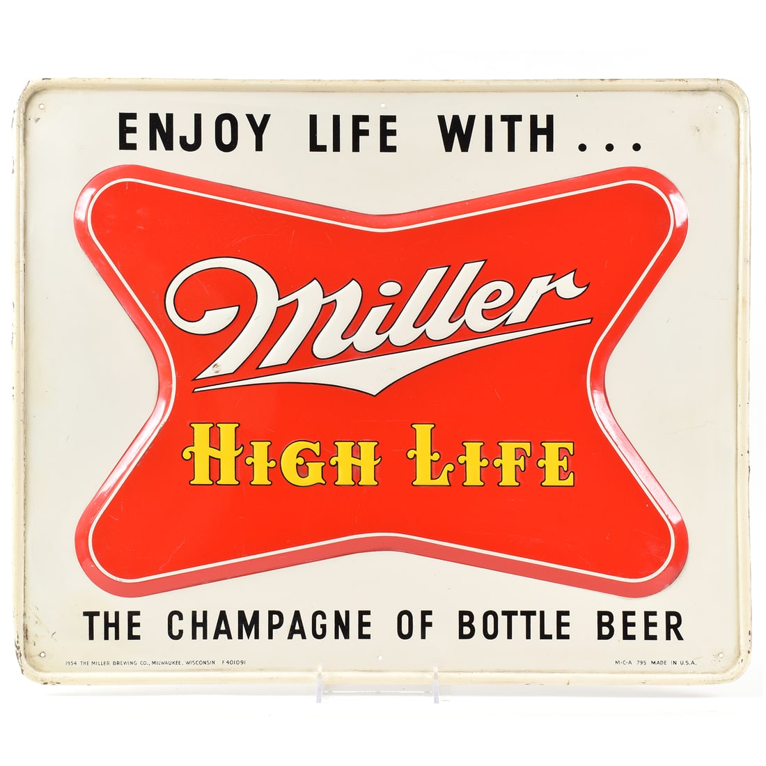 Miller High Life 1950s Metal Sign YELLOW HIGH LIFE (1 of 2)