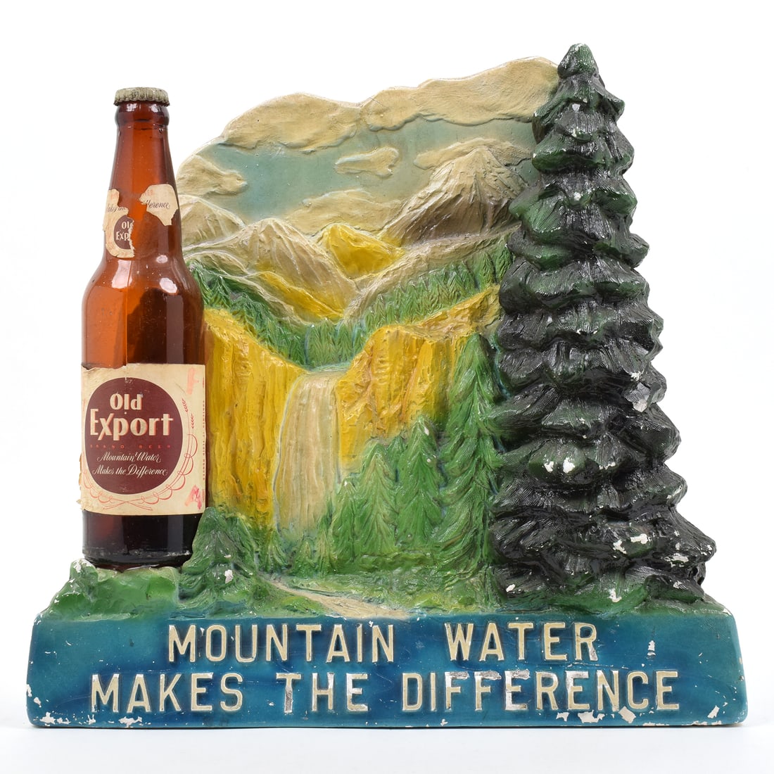 Old Export 1950s Large Mountain Scene Back Bar Chalk Sign (1 of 4)
