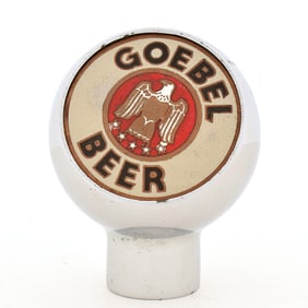 Goebel Beer Enameled Chrome Ball Tap Knob EAGLE