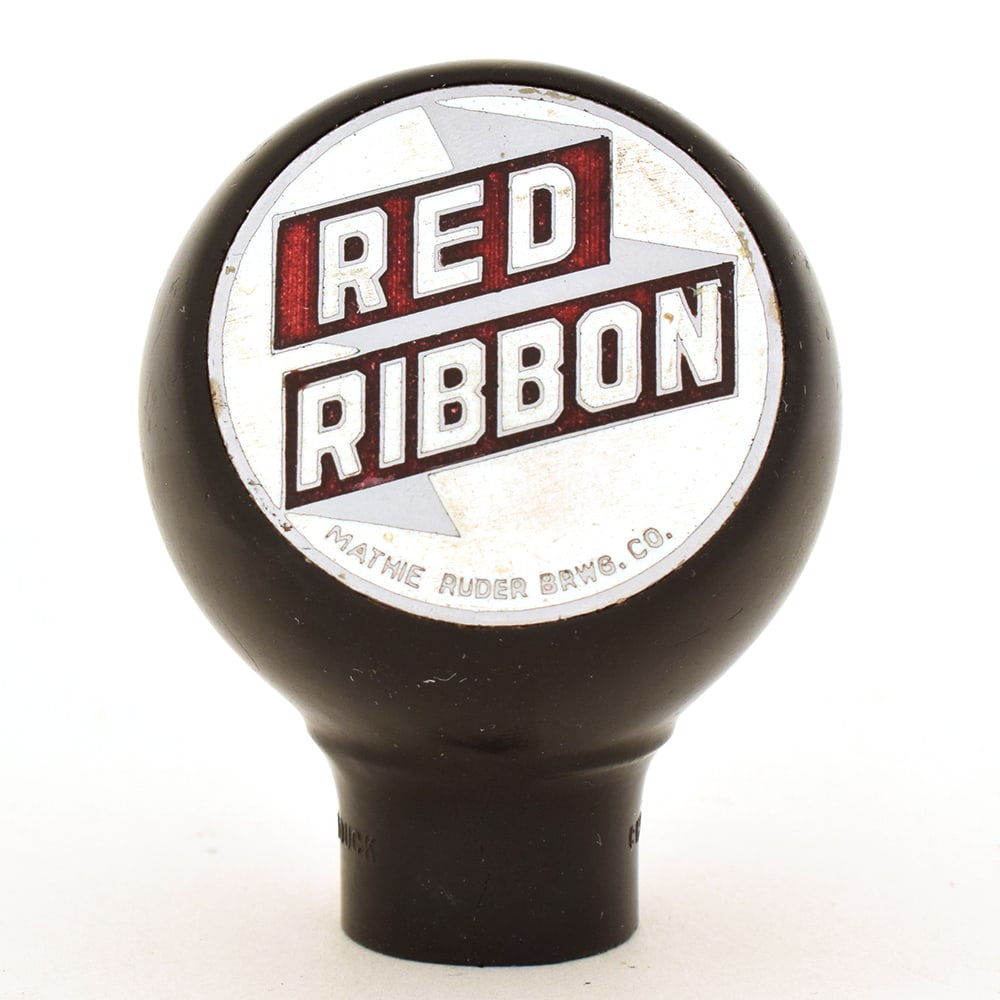 Red Ribbon Enameled Ball Tap Knob MATHIE RUDER (1 of 4)