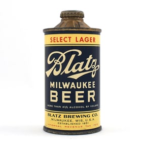 Blatz Milwaukee Select Lager Beer Flat Bottom Cone Top 153-6