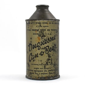 Duquesne Can O Beer Olive Drab Cone Top WITHDRAWN FREE 159-26