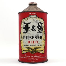 F and S Pilsener Beer Quart Cone Top 209-7
