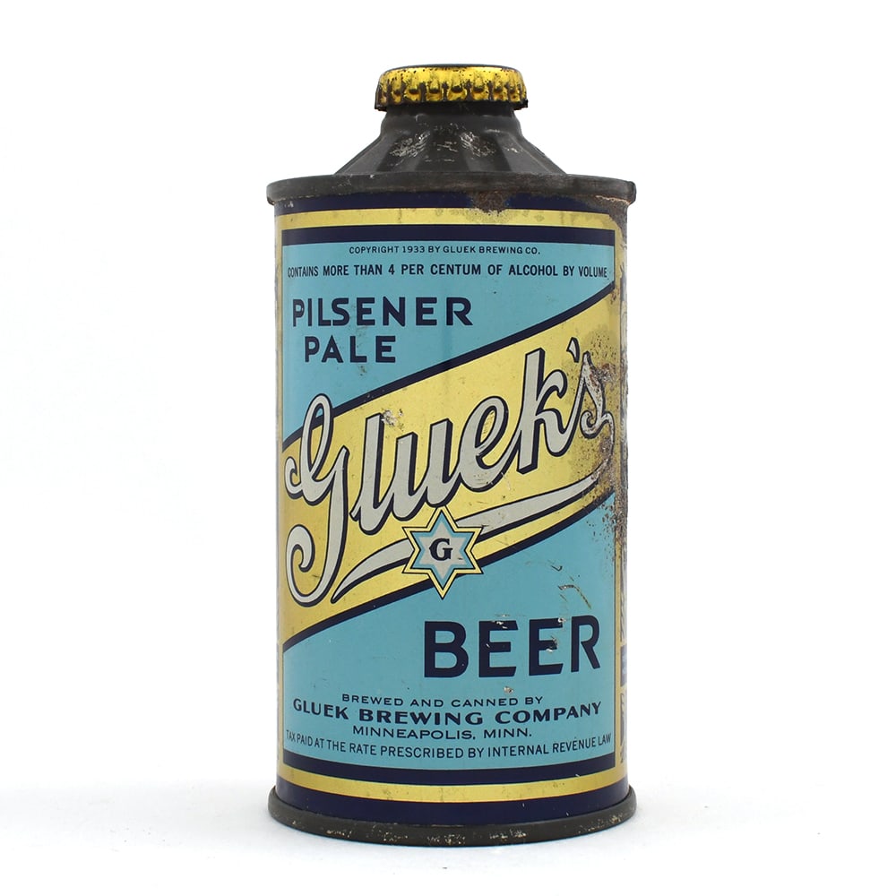 Glueks Pilsener Pale Beer Flat Bottom Cone Top 165-4 (1 of 6)