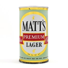 Matts Premium Lager U-Tab LIGHTER GREEN 92-4 EXCELLENT