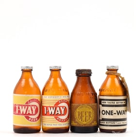 1-Way 1940s Salesman Sample Mini Bottles Lot of 4