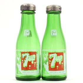 7up Soda ACL Mini Bottle Salt-Pepper Shakers