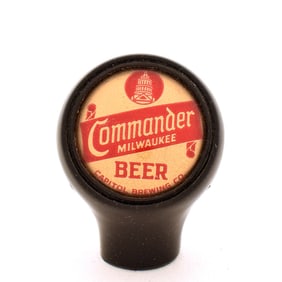 Commander Milwaukee Beer 1940s Plastic Ball Tap Knob WISCONSIN