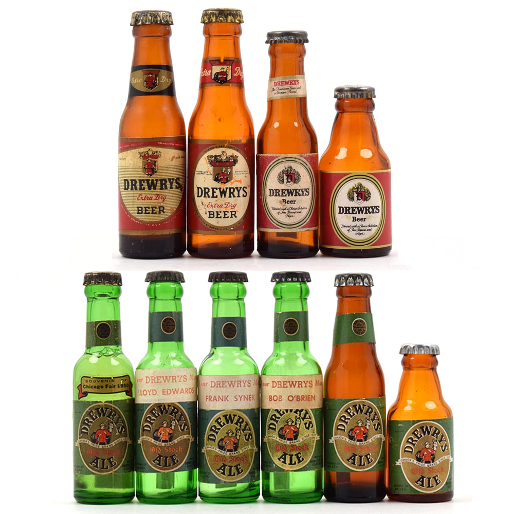 Drewrys Ale-Beer 1950s Mini Bottles Lot of 10 (1 of 13)