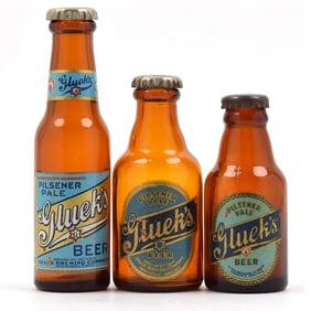 Glueks Beer 1930s Mini Bottle Salt-Pepper Shakers Lot of 3