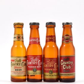 Goetz Country Club Beer 1930s-50s Mini Bottle Salt-Pepper Shakers Lot of 4