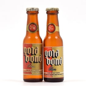 Gold Bond Beer 1940s Mini Bottle Salt-Pepper Shakers Lot of 2