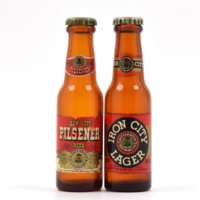 Iron City Lager Pilsener 1930s Mini Bottle Salt-Pepper Shakers lot of 2