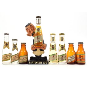 Miller High Life Mini Bottles and Statue Lot of 8 Items