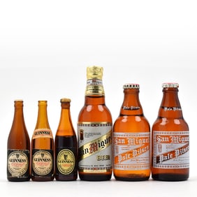 Non-US Mini Bottles Lot of 6 GUINNESS SAN MIGUEL