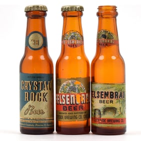 Ohio 1930s Mini Bottles Lot of 3 CRYSTAL ROCK FELSENBRAU