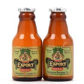 Sheridan Export Beer 1930s Mini Bottle Salt-Pepper Shakers Lot of 2