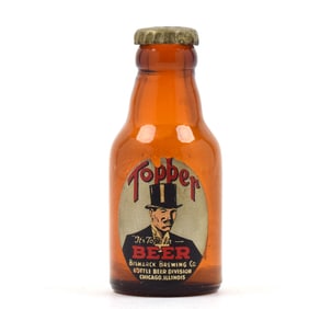 Topper Beer 1930s Mini Bottle Salt-Pepper Shaker BISMARCK CHICAGO