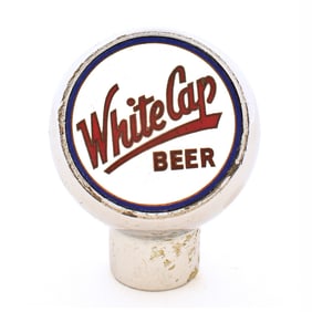 White Cap Beer 1940s Chrome Ball Tap Knob