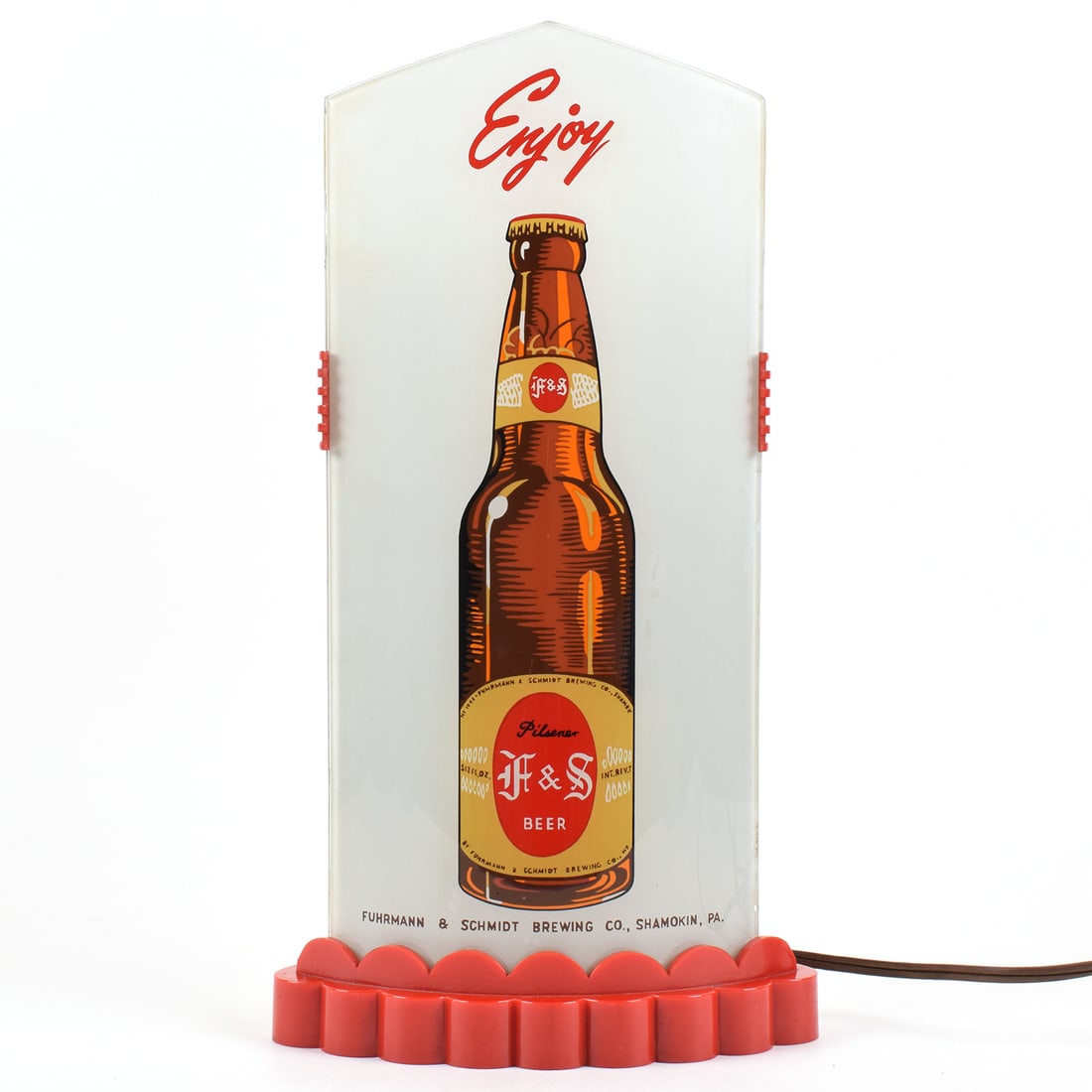 F and S Beer 1940s Cathedral or Bullet Style Illuminated Sign GORGEOUS (1 of 5)