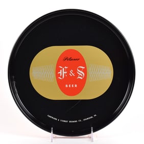 F and S Beer 1940s Serving Tray SCARCER BLACK