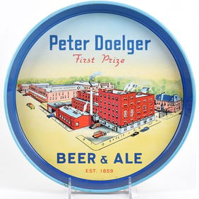 Peter Doelger Beer-Ale 1940s Factory Scene Tray
